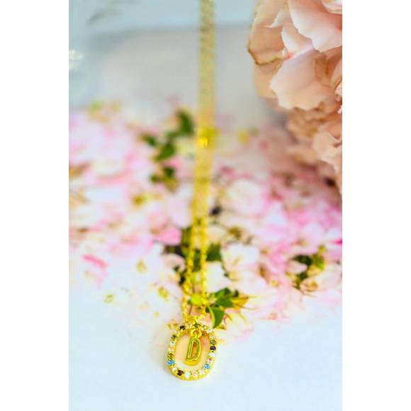 NEW 123 AMORE mi amor dipped initial necklace in gold - Picture 4 of 8